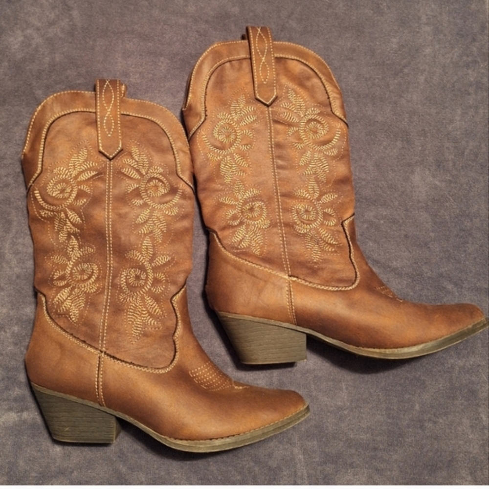 Rampage Brand Fabric Cowboy Boots, 7.5M - Picture 2 of 5